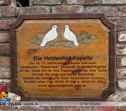 Schild: Heidenhof Kapelle