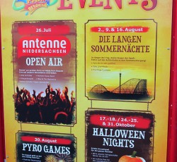 Schild: Events