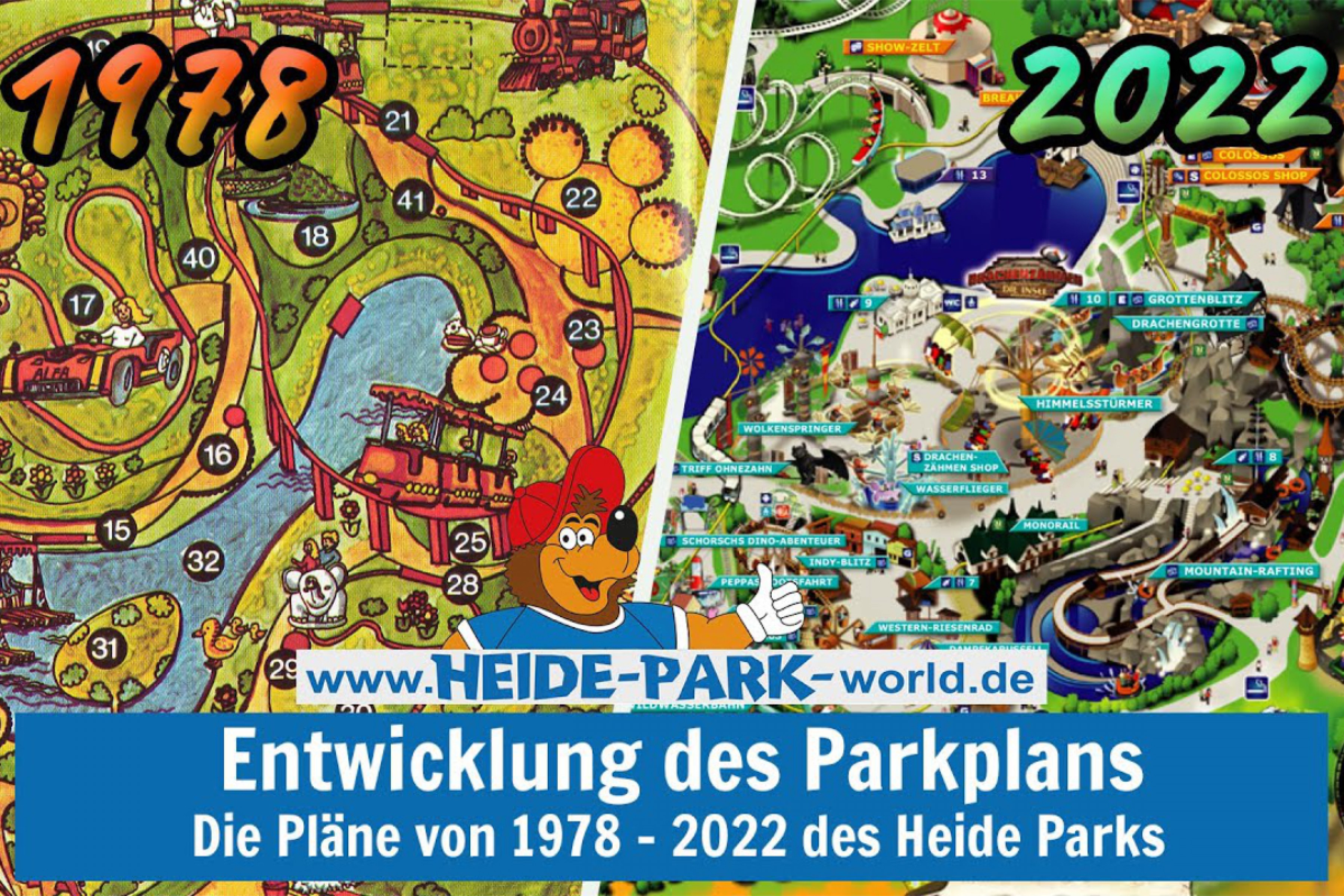Video: Entwicklung des Heide Park Parkplans von 1978 bis 2022